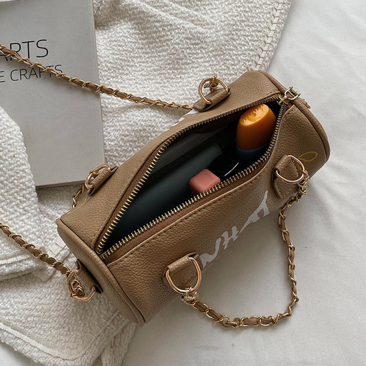 Small Handbags Women's Bag Cylinder Graffiti Shoulder