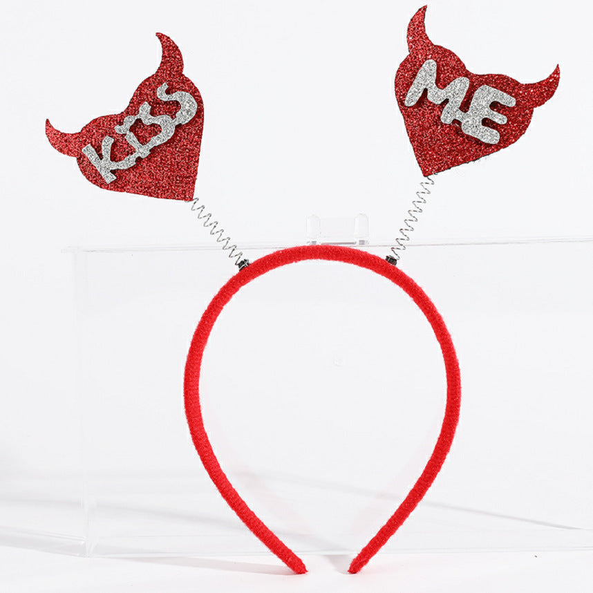 Red Heart Headband Accessories Three-dimensional