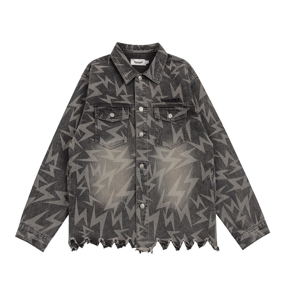 The Hem Is Damaged CutWashed And Worn Denim Clothes