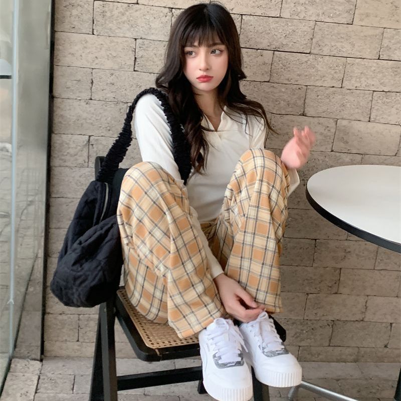 Winter Christmas Leopard-Print Shearling Plaid Pants