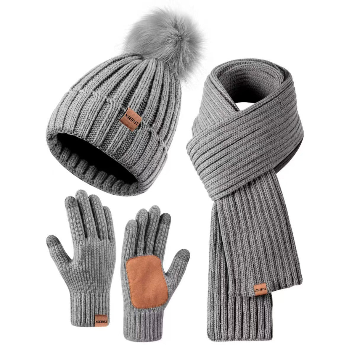 Men's And Women's Knitted Hat Scarf Gloves 9-color