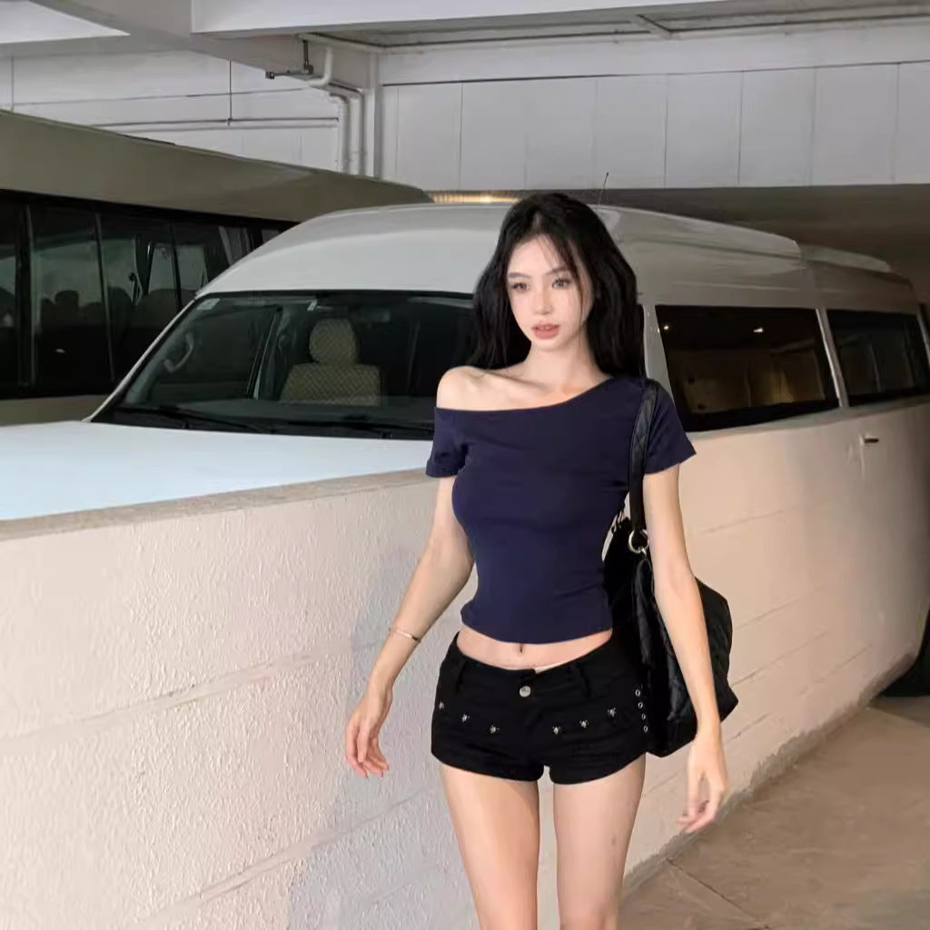 Short Bare Midriff Slim Fit Versatile Student Top Ins Fashion