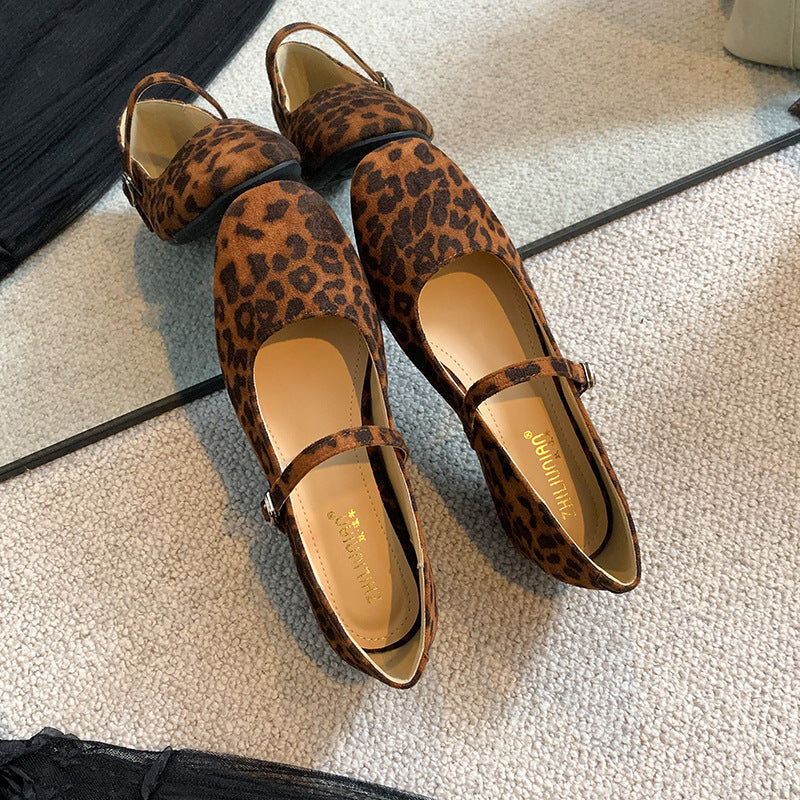 French-style Square-toe Mary Jane Shoes With A Hidden Heel