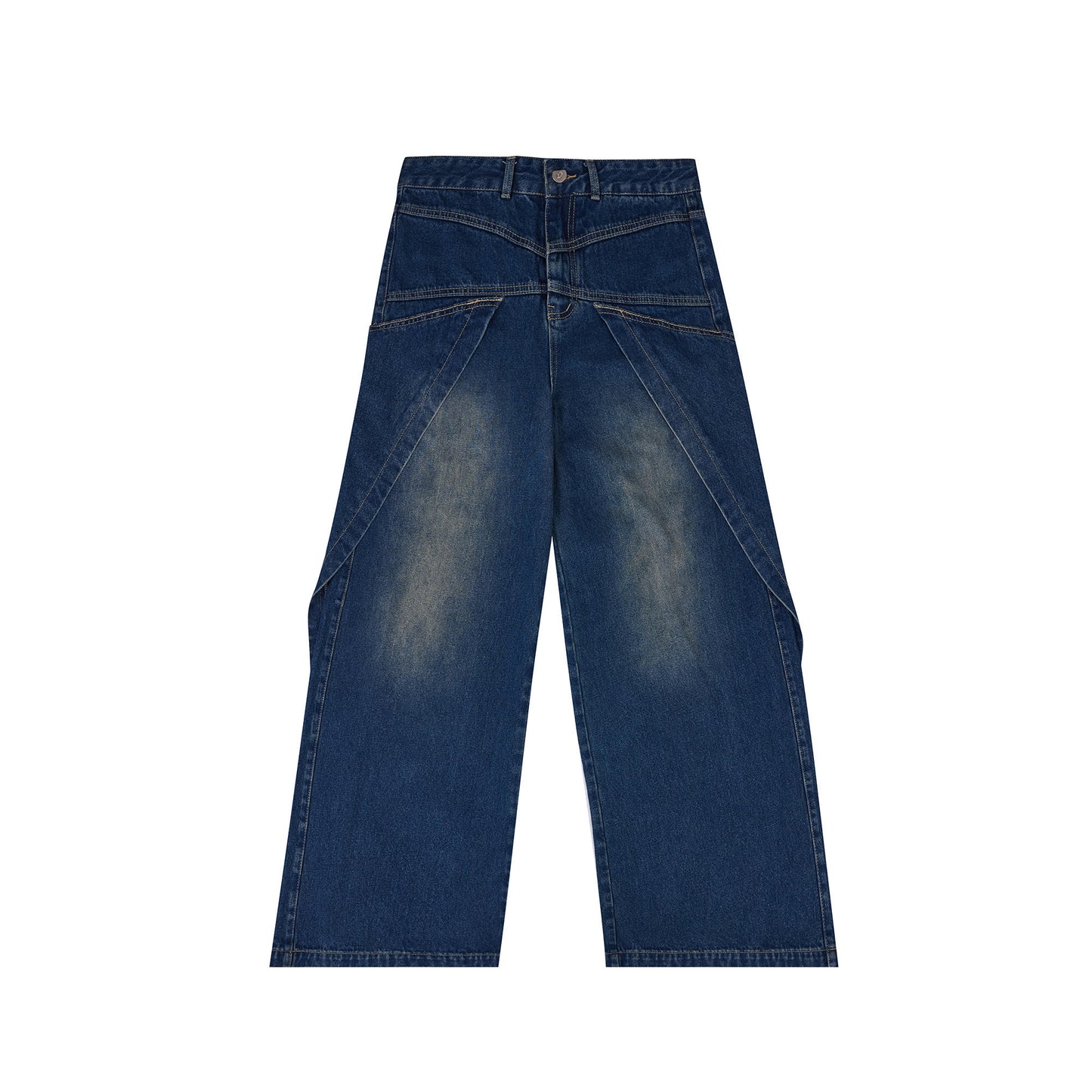 Niche Double-layer Design Short Denim Coat Blouse And Pants