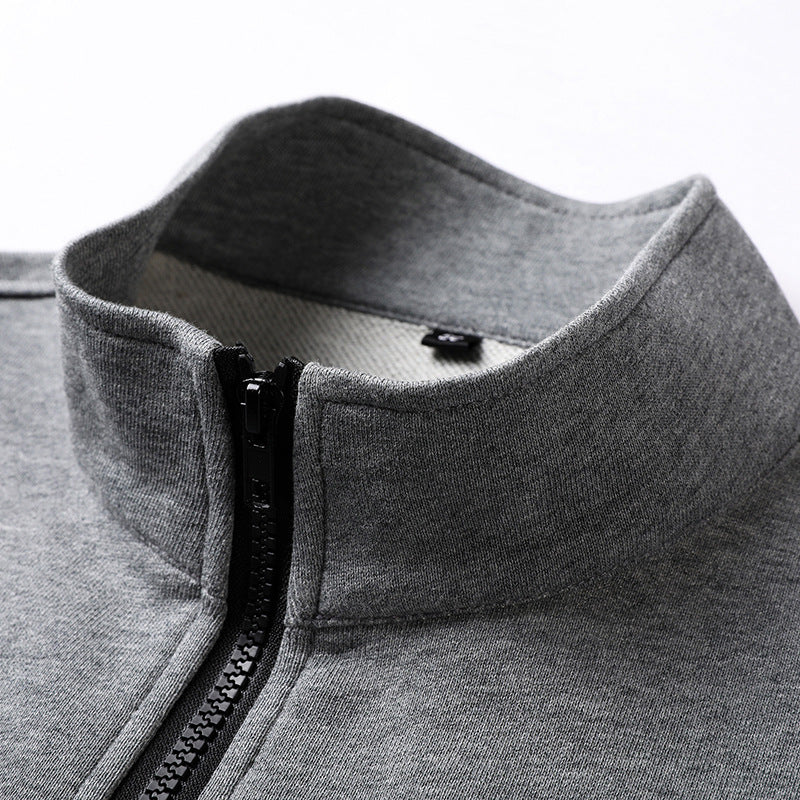 Men's Cotton Casual Embroidered Zip Jacket