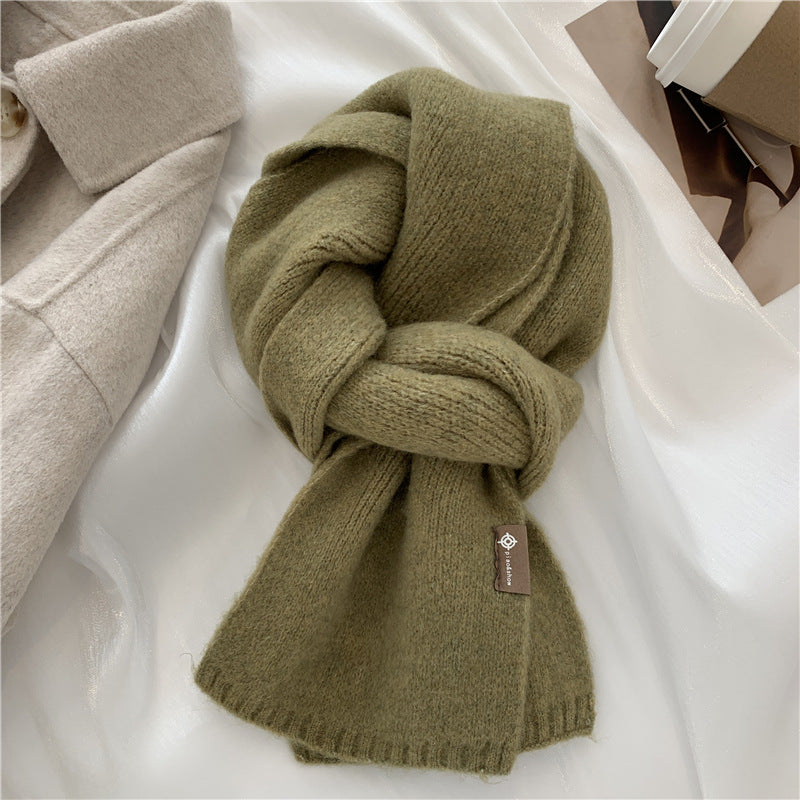 Soft Waxy Knitted Cashmere Warm Scarf Student Girl