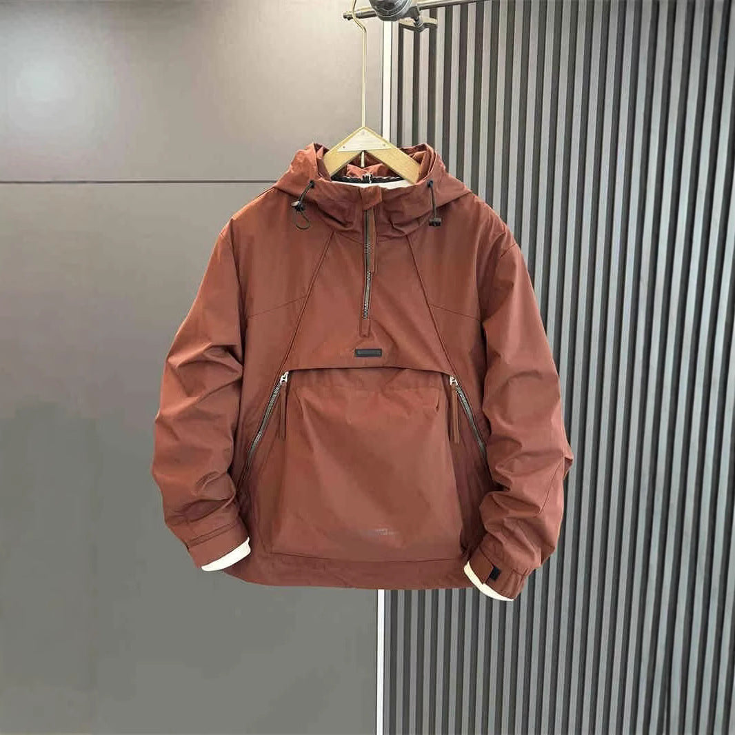 Submachine Jacket With Half Zipper Pullover Hood
