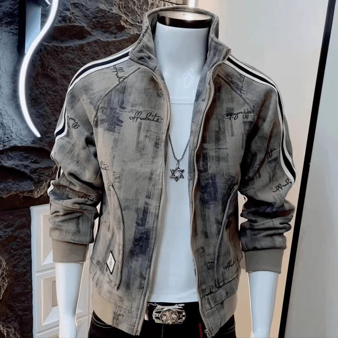 Men's High-end Fashionable Patterned Casual Long-sleeve Jacket