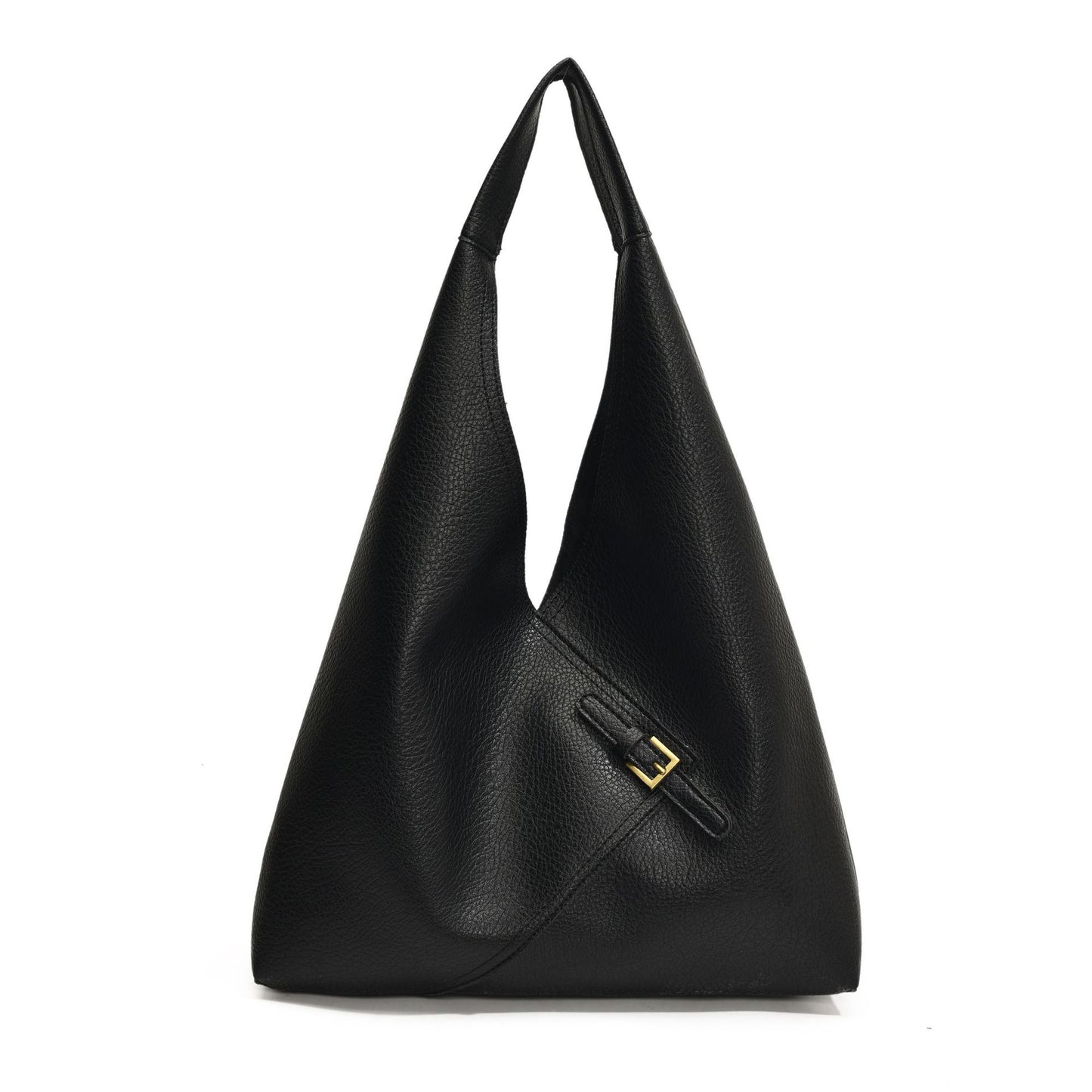 Fashionable Solid Color Soft Leather Underarm Bag Simple Large Capacity