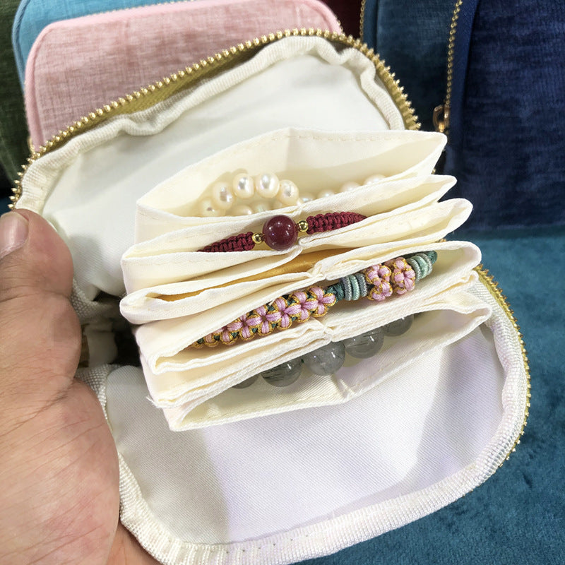 Tassel Crystal Pearl Bracelet Storage Jewelry Bag