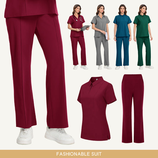 Surgical Scrubs With A Turn-down Collar And Surgical Trousers