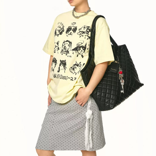 Retro Dots Slimming A- Line Skirt Women's Summer Hot Girl All-match Casual