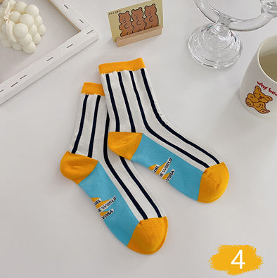 Rainbow Women Cute Mid-calf Length Socks