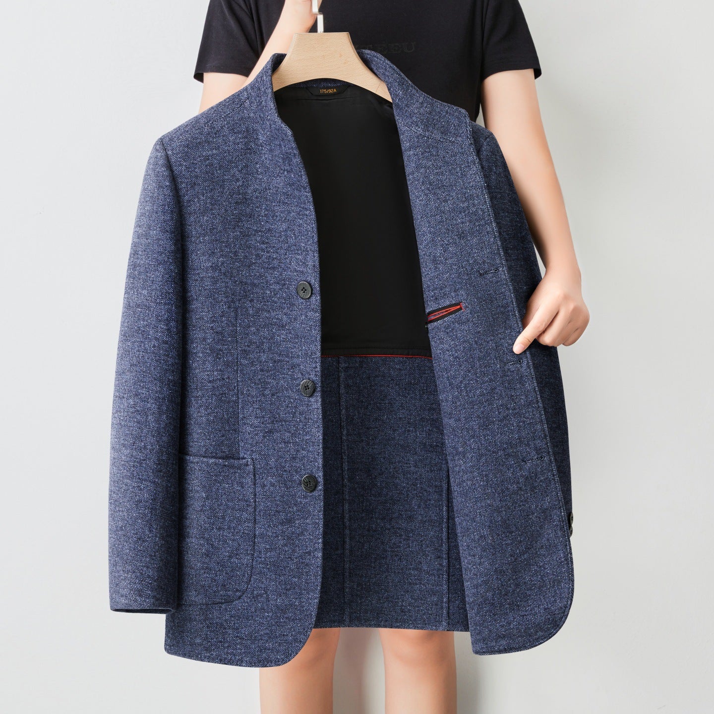 Men's Chinese-style Mandarin-collar Loose Wool Coat