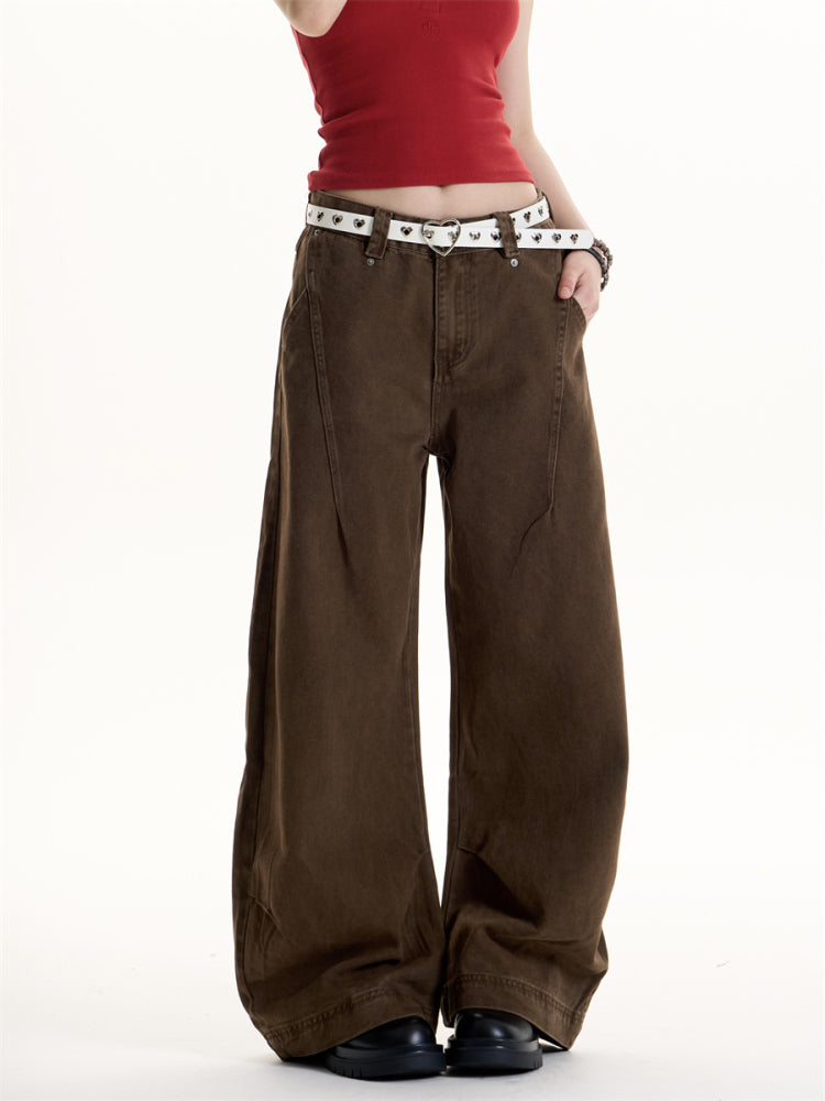 Retro Hot Girl Style Brown Overalls Women's Summer Casual