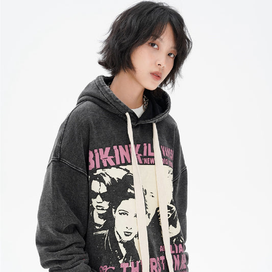 American Retro Trend Character Hooded Sweater