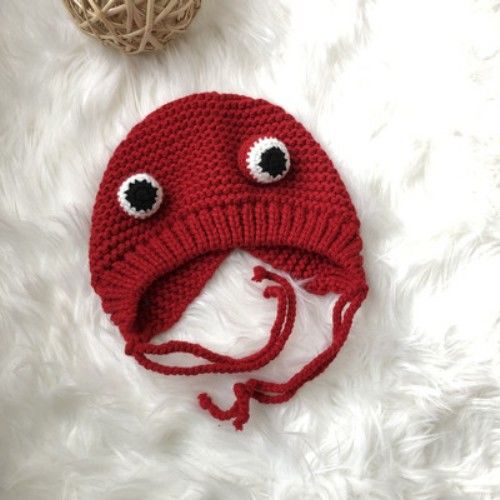 Cartoon Frog Wool Hat Sweet Children