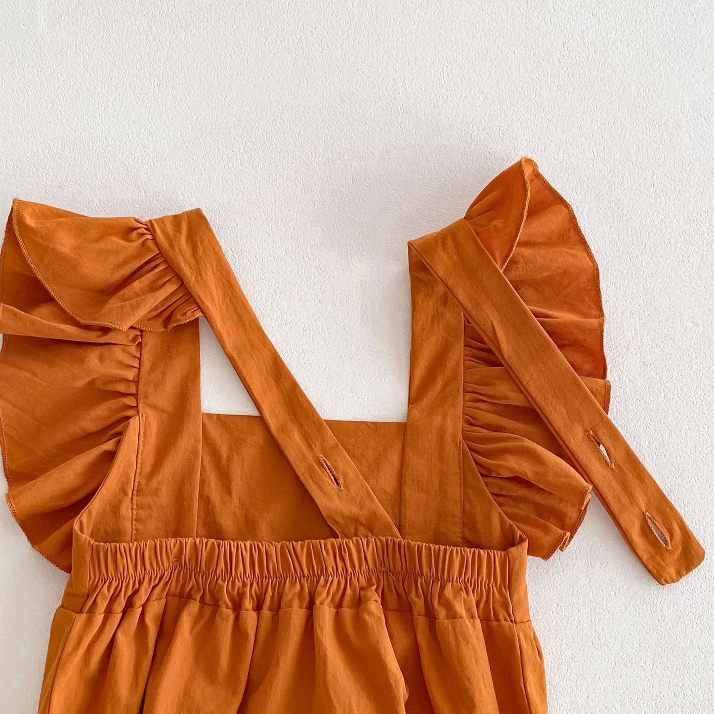 Baby Girl Summer Pure Color Cotton Strap Triangle Rompers