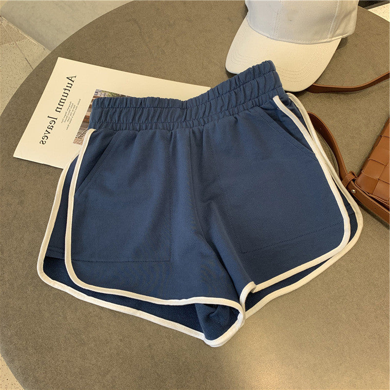 Sports Women's New Elastic Waist Slim Running Wide Leg Shorts