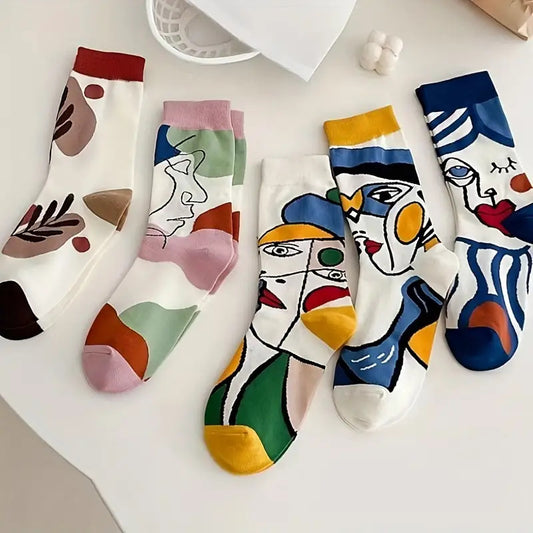 Oil Painting Art Autumn And Winter Socks