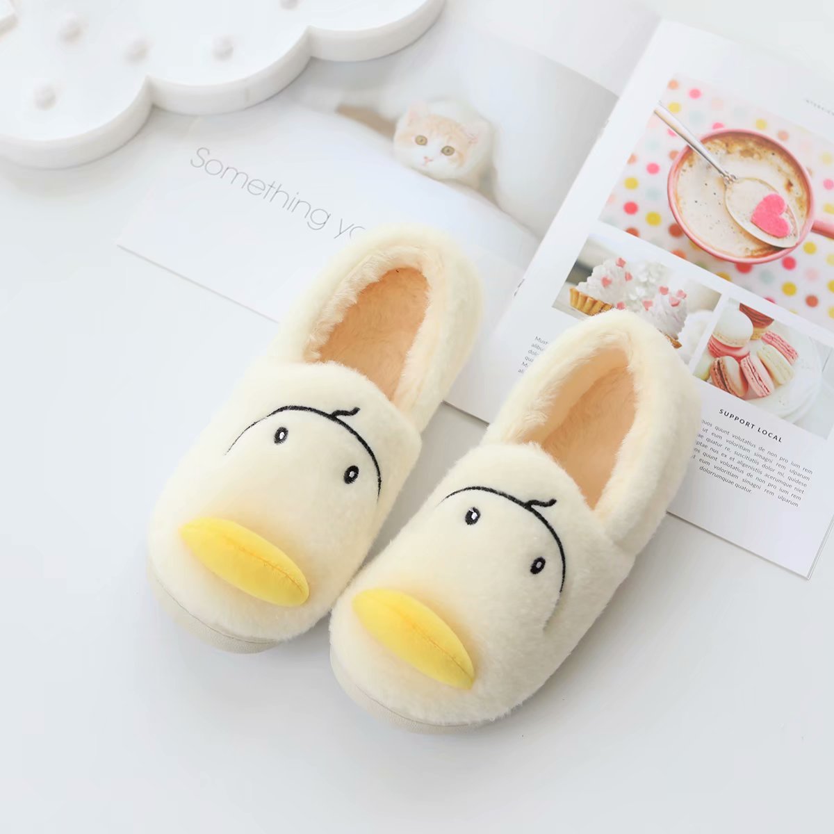 Cartoon Yellow Duck Home Bag Heel Cotton Shoes Can Be Worn Outside