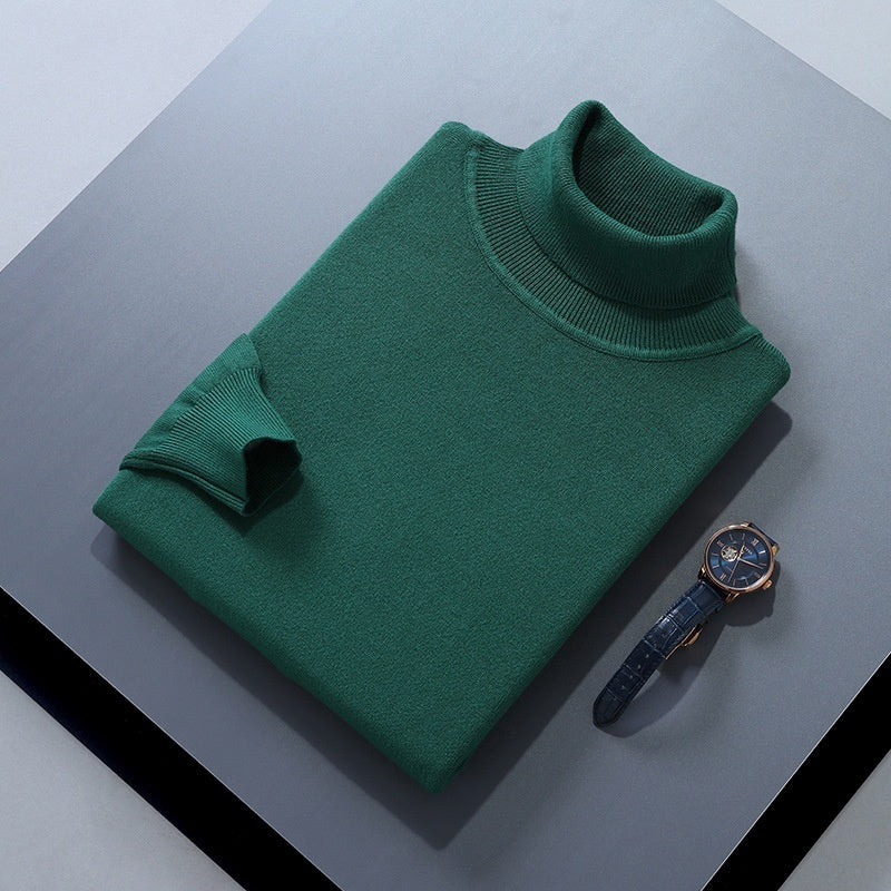 High Lapel Sweater Solid Color Casual