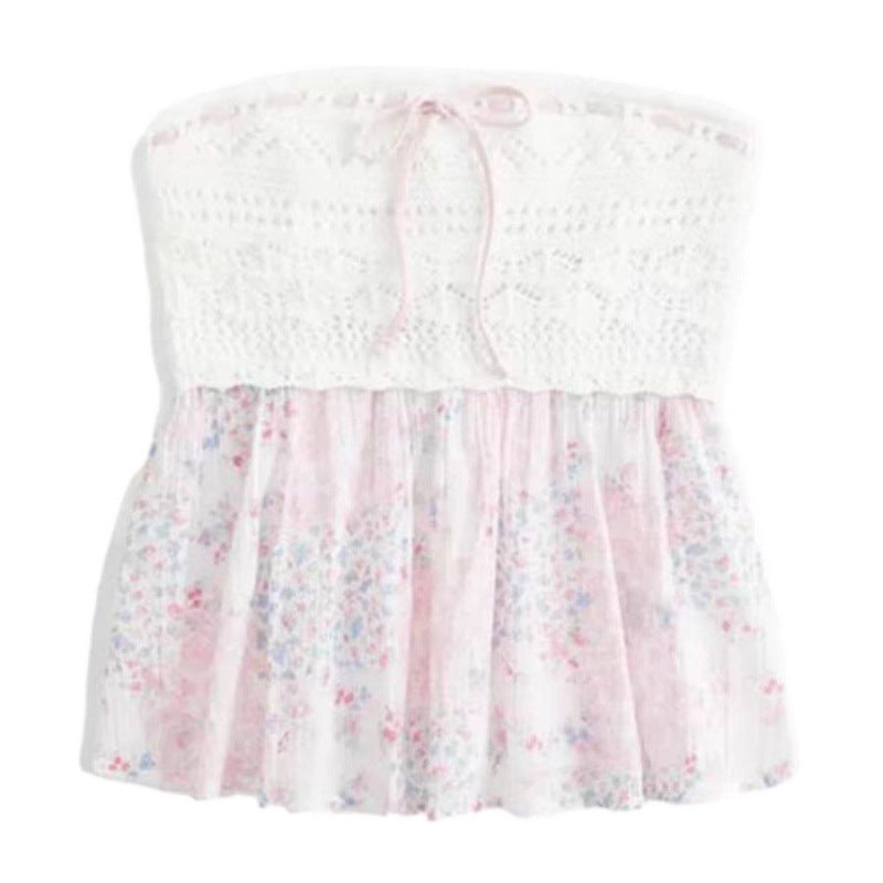 Spring And Summer Design Sense Hollow-out Tube Top Vest