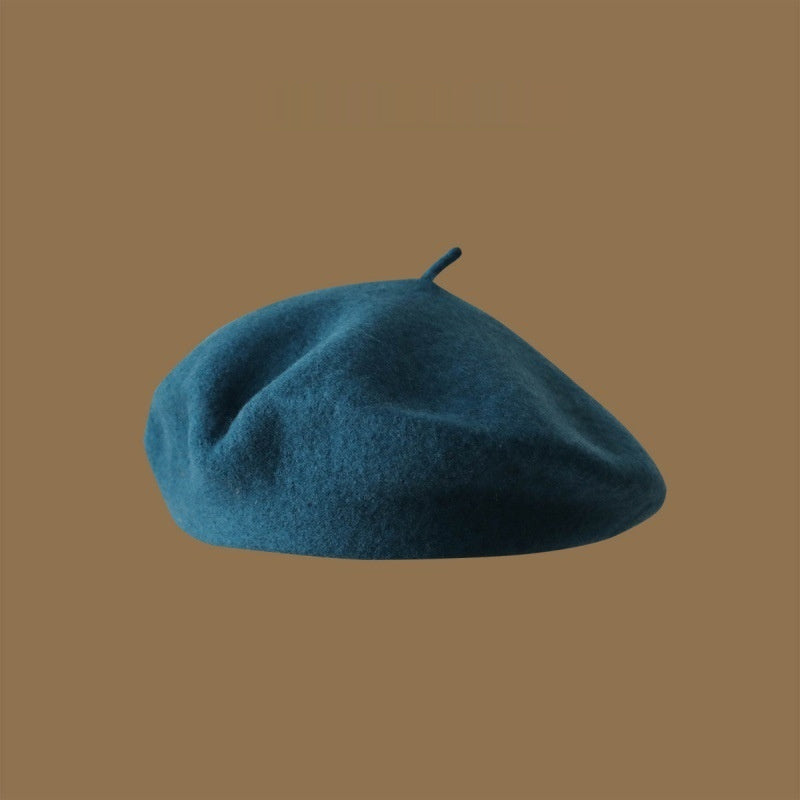 Uld Beret Piger Japansk Stil Kunstnerisk Vintage Malermunkehue