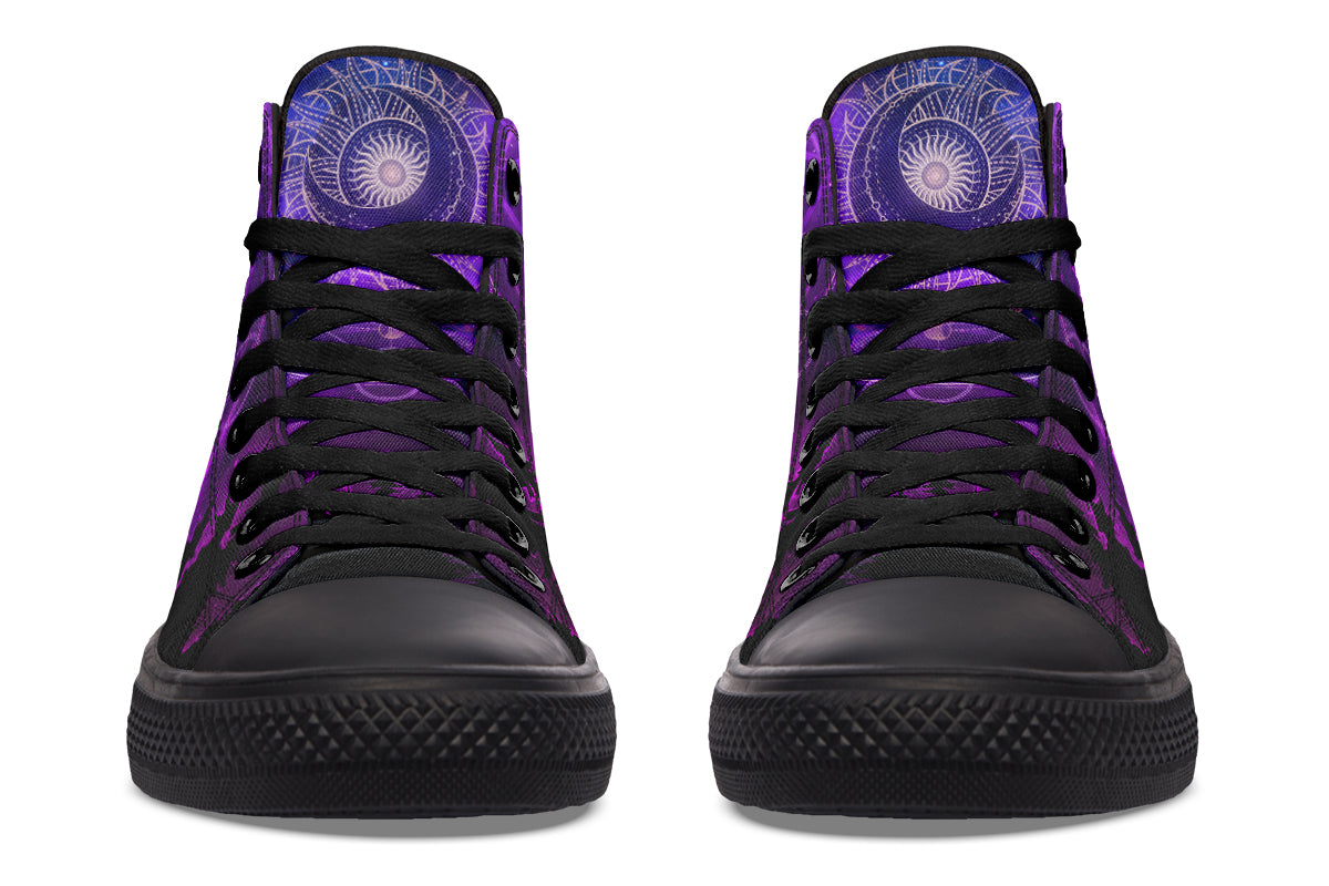 Men's And Women's Fashion Color Printing High-top Canvas Shoes
