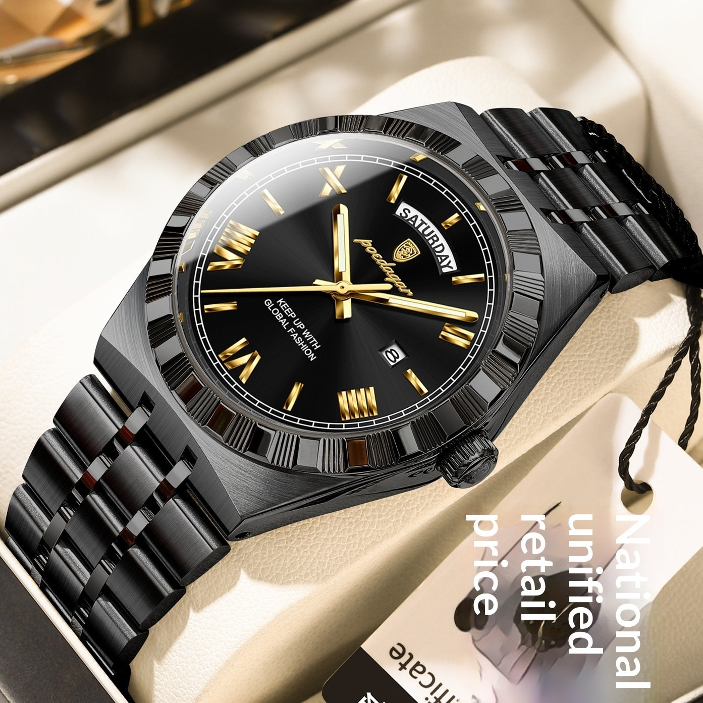 Trendy Men's Night Light Waterproof Watch