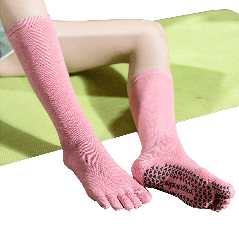Long Tube Yoga Socks High Tube Pilates Five Finger