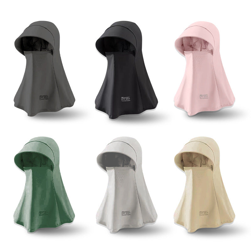 Sun Mask Integrated Sun Hat Outdoor Riding Hat