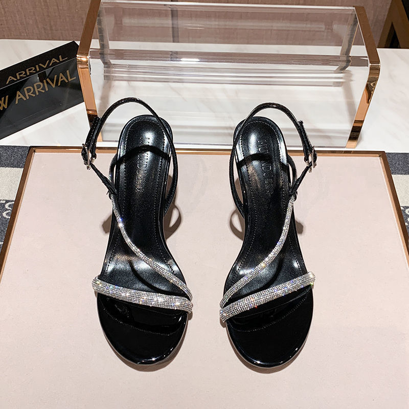 Rhinstensordspænde Sandaler Dame Tå Vild Fe Stil Høje Hæle Stilet Sexet Trendy