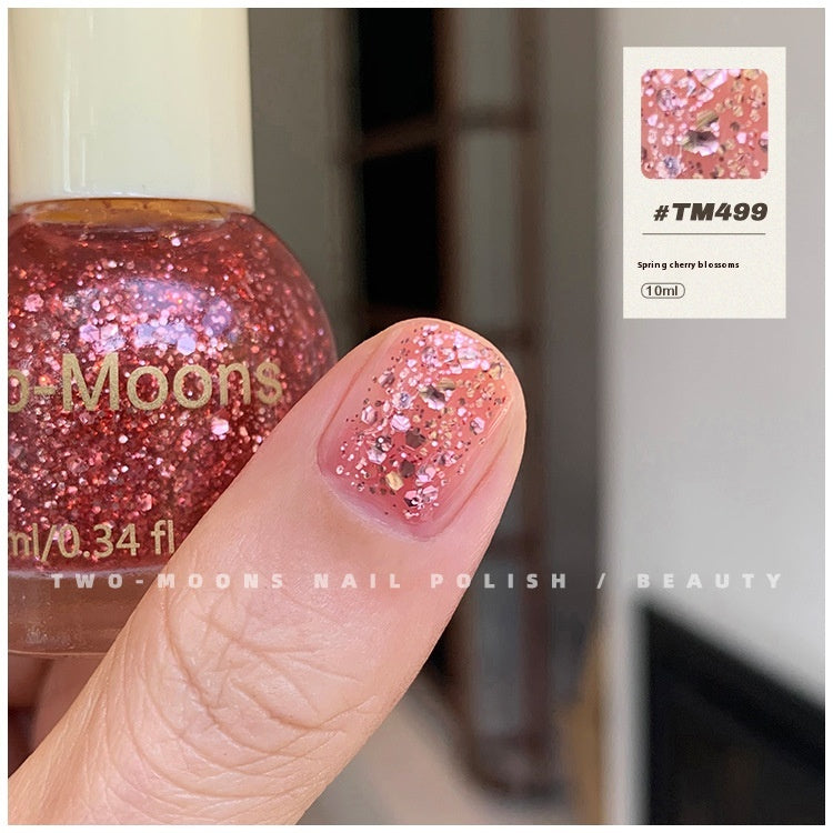 Pure Color Sequins Nail Polish Baking-free And Tear-free