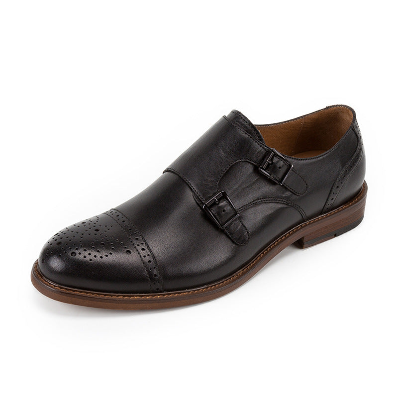 Men's British Bullock Casual Buckle Leather Shoes