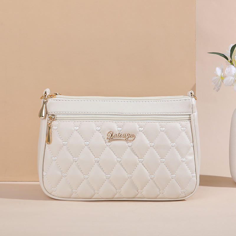 Simple Fashion Solid Color Embroidered Chanel's Style Crossbody Bag