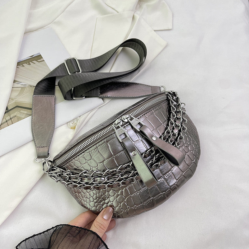 Stone Pattern Messenger Bag Female Temperament Wide Shoulder Temperament