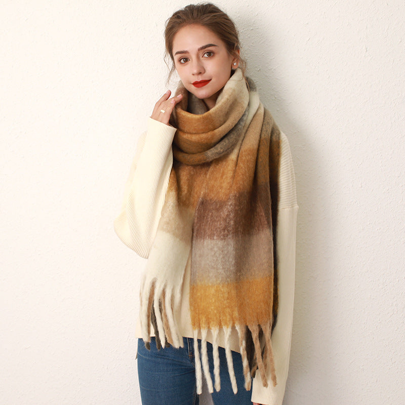 AC Gitter Fortykket Nye Mohair Cashmere Halstørklæder til Kvinder