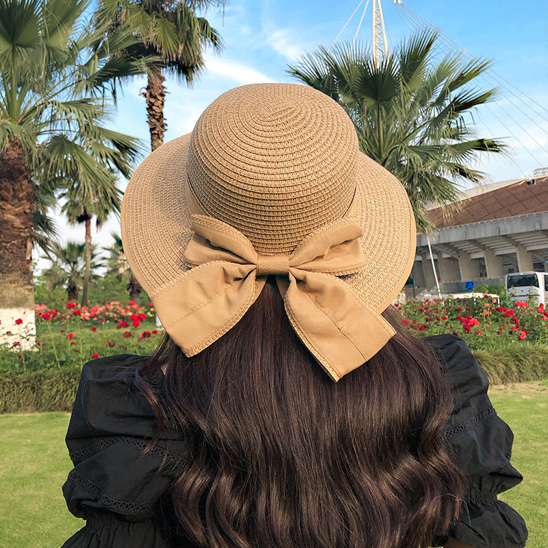 Women's All-match Shade Sun Protection Straw Hat Outdoor Bow