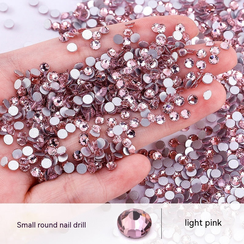 New Nail Ornament Nail Small Round Diamond Super Net Red Simple White Rhinestone Whole Bag