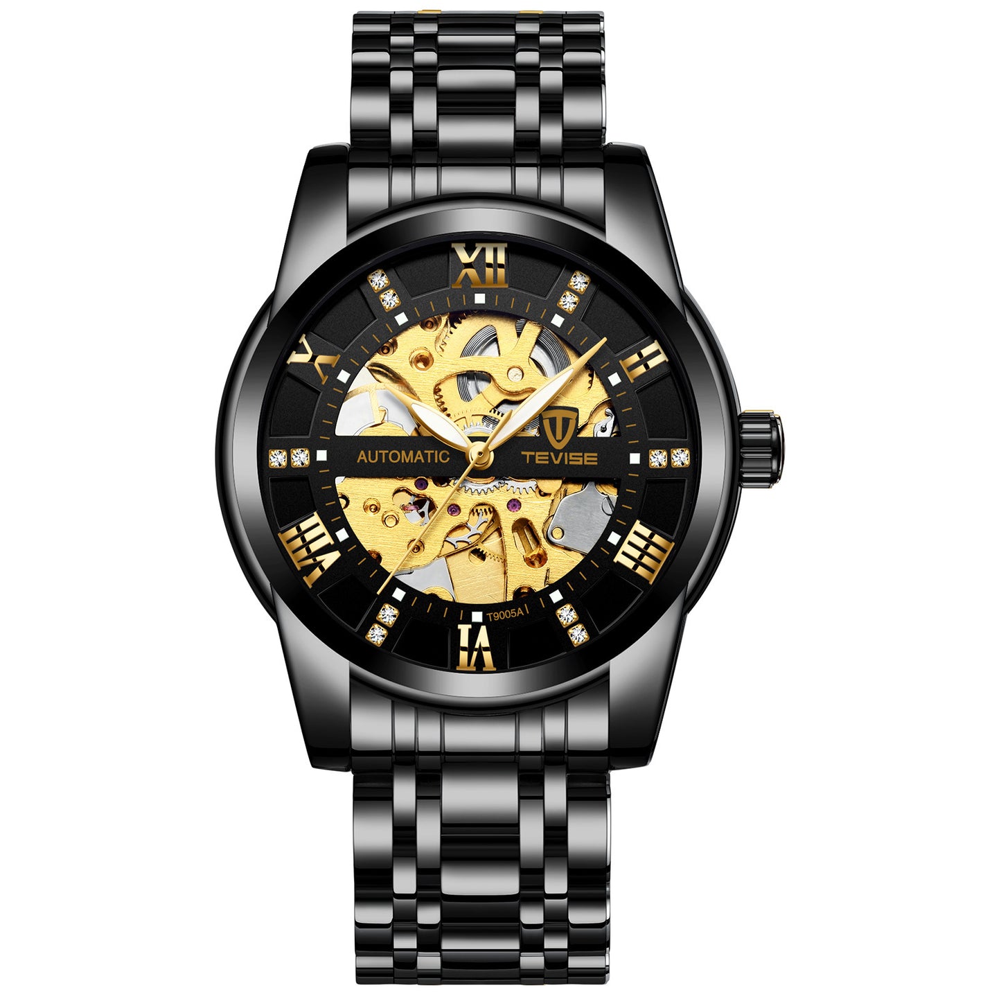 Mechanical Watch With A Hollowed-out Steel Bracelet