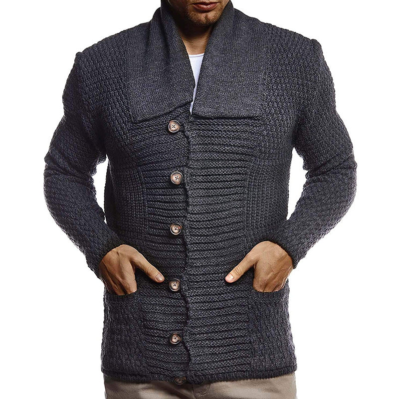 Mode ensfarvet langærmet strikjakke ny sweater