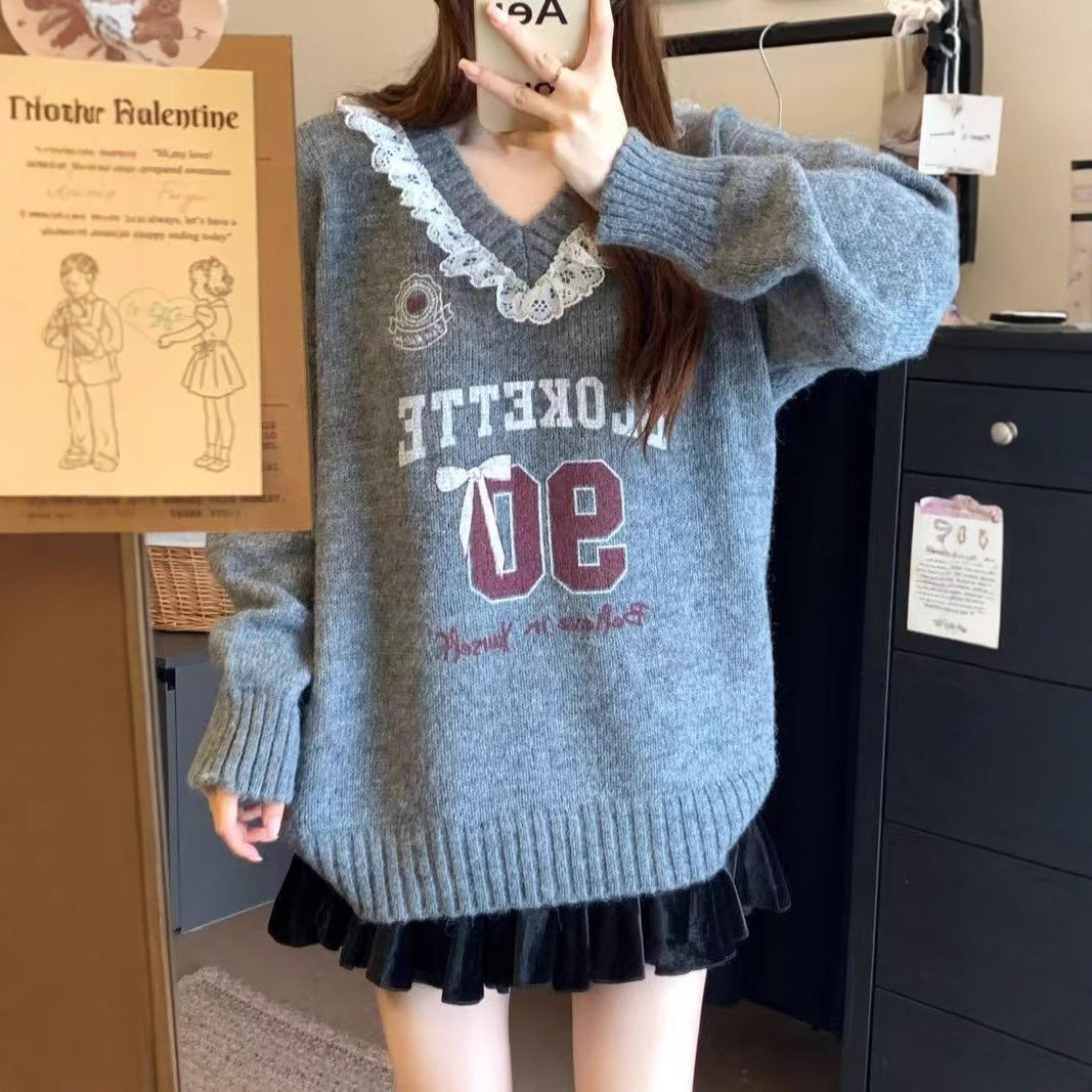 Autumn And Winter Sweet Style Thermal Sweater Pullover Top