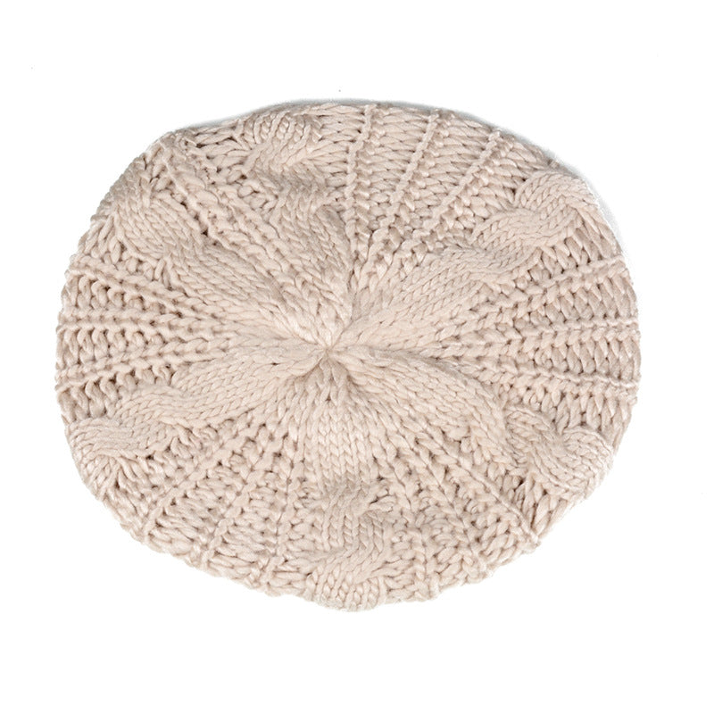 Women's Autumn And Winter Big Buds Twist Ball Knitted Hat