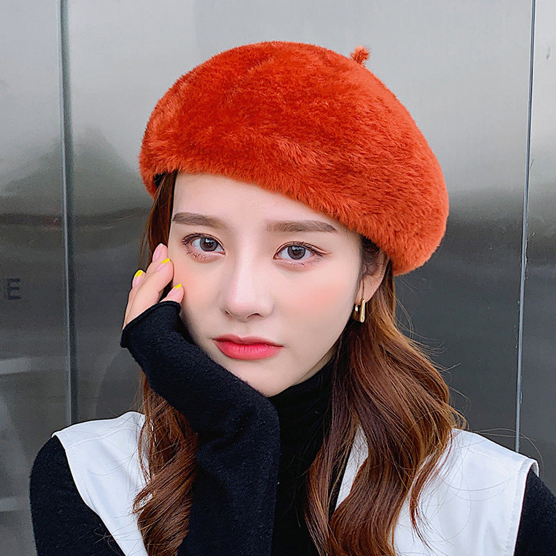 Women's Fashion Mink Hair Beret Leisure