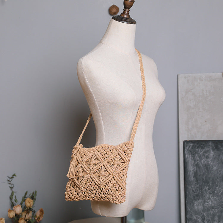 Retro Style Fashion Trend Cotton Bag Straw Bag