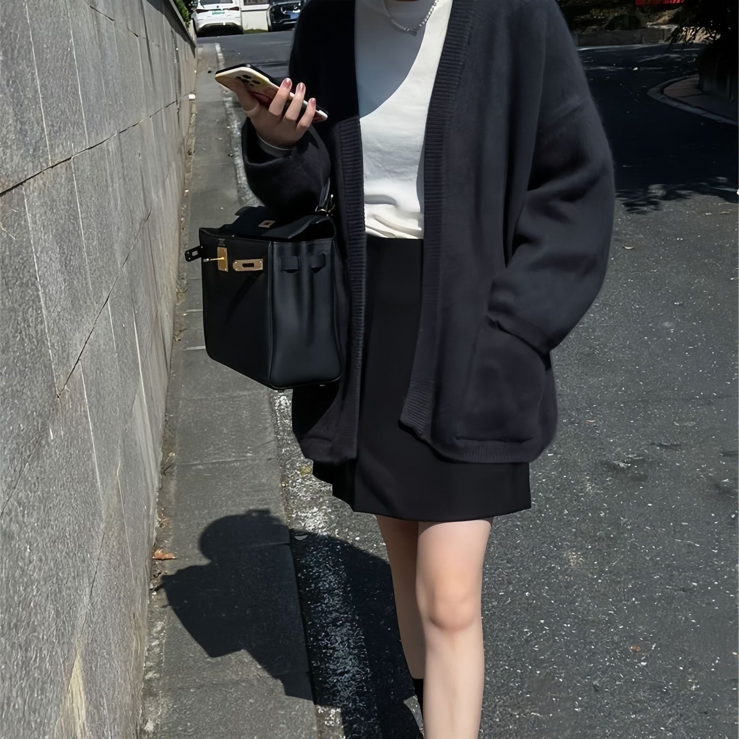 Design Pocket Knitted Cardigan Top Women's Sweater