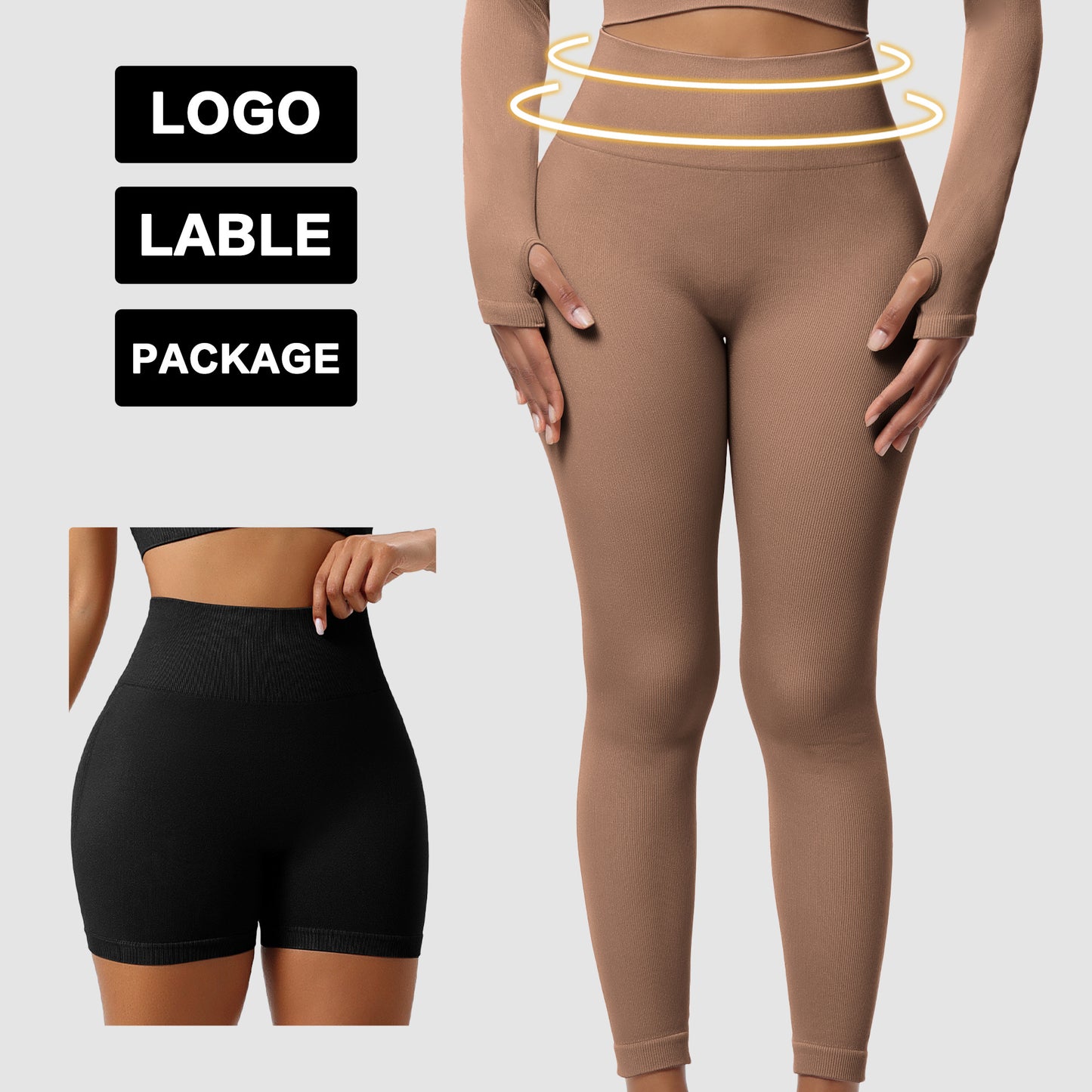 Sports Yoga Seamless Hip Lift Leggings Women's High Waist Shorts