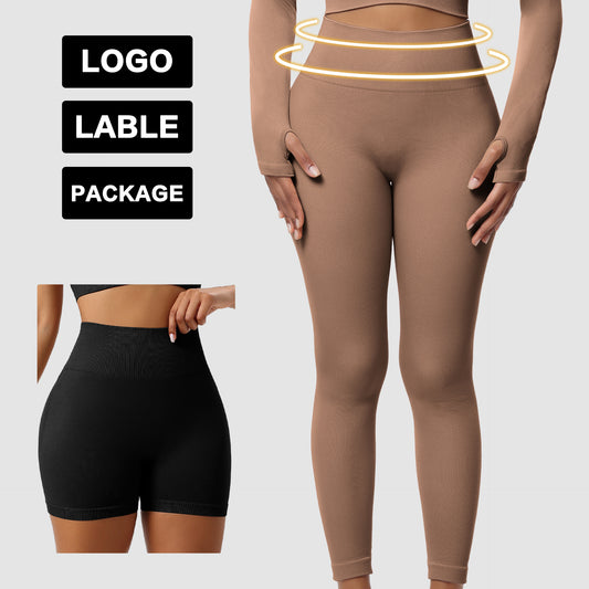 Sports Yoga Seamless Hip Lift Leggings Women's High Waist Shorts