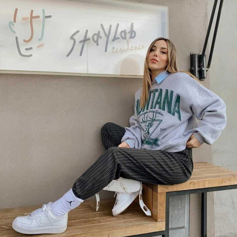 Women's Fashion Hot Girl Retro Distressed Long Sleeve Sweater
